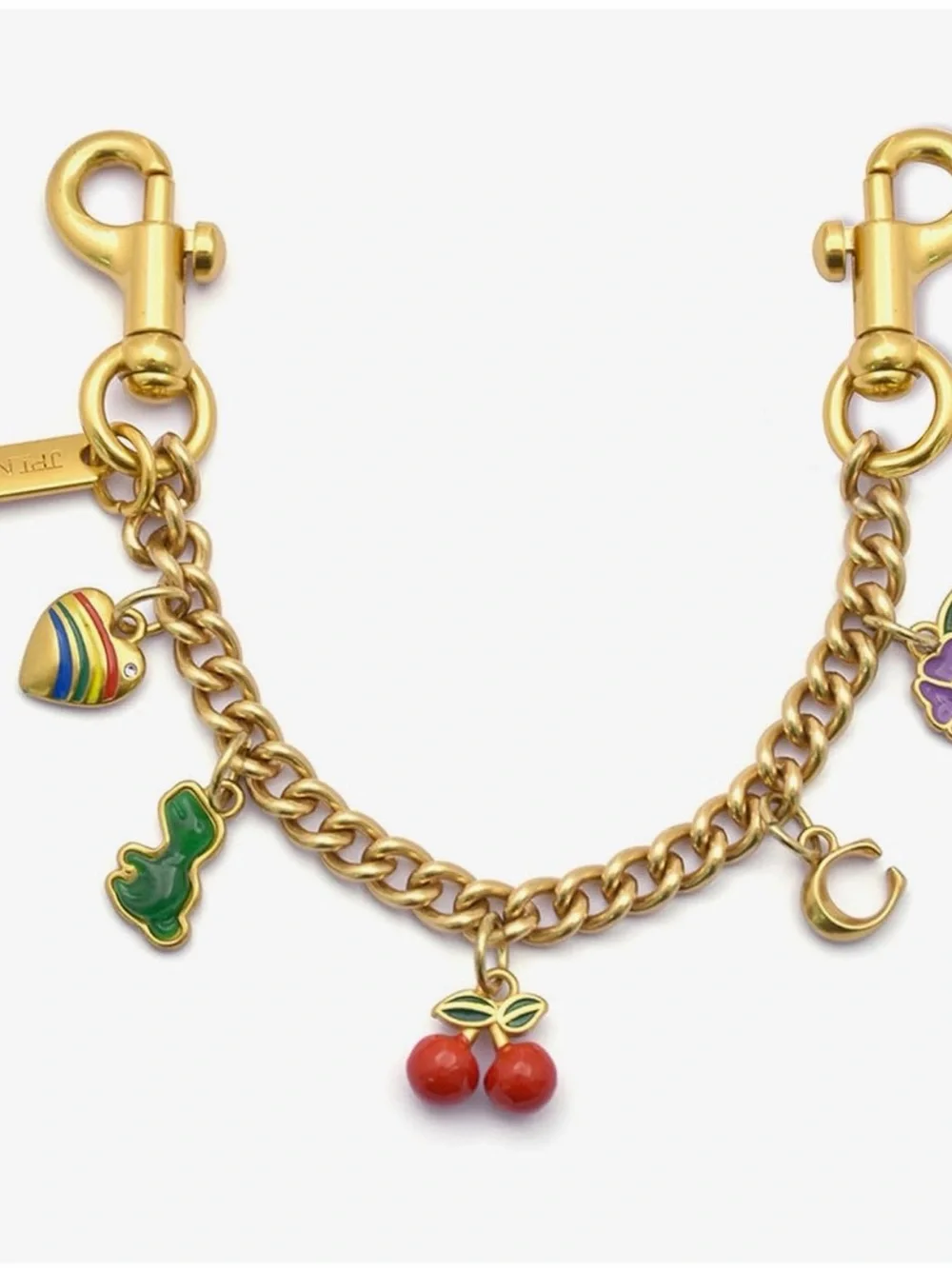 Designer-Inspired Jueqiba chain Bag charm Gold Chain and Cherry Charm